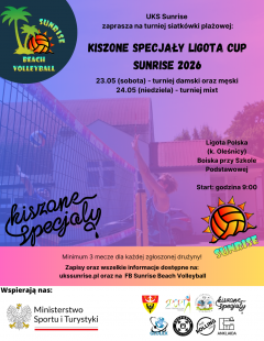 Kiszone Specjały Ligota Cup Sunrise 2026 - turniej Damski i Męski